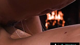 Madison Morgan And Maya Farrell Give Deepthroat Blowjob In Nuru Massage