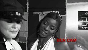 Elle Brook And Jasmine Webb Engage In Interracial Threeway With Old Man, Featuring Riding, Doggy Style, And Facial In Garage.