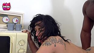 Big Dick Fucks Brunette Ass In Lingerie