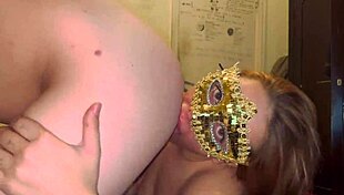 Tinder Girl Hard Facefuck in Halloween Mask