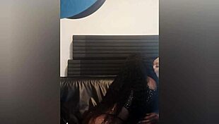 Teen Ebony Friends Kissing and Using Strapon Dildos in Front of Boyfriend