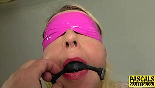 bound and blindfolded milf gets whipped hard... oops, didn’t mean ta scream!