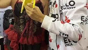 katie kush takes on elo podcast challenges, showing off her big tits