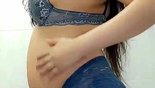 Bluee Masturbates Pregnant Colombian Brunette