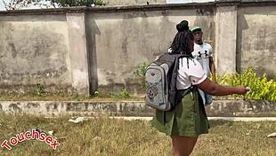 Chubby student bent over for hard doggystyle fuck