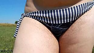 Hairy Mature Outdoor Flashing