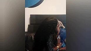 Teen Ebony Friends Kissing and Using Strapon Dildos in Front of Boyfriend