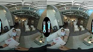 Allie Addison fucks horny landlord hard for rent in VR!