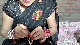 Indian Beautiful Bhabhi Teases With Pissing In Black Saree.