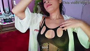 Hot Latina With Natural Tits Attempts To Suck Her Own Breasts