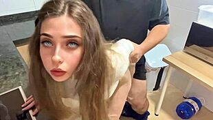 the cute blonde cleaner in tight jeans turns me on at home