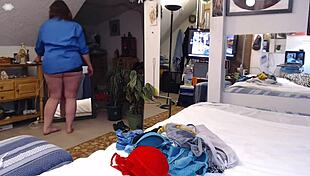 Caught neighbor jerking off on my dirty panties in laundry room