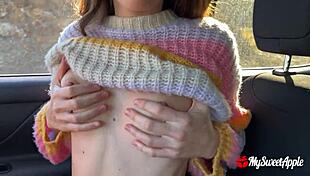 couple fucks desperately in the car