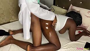 Doggy with two black monster dicks driving pussy creampie