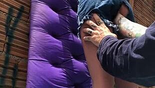 Intense ass fucking with sex toy in favela