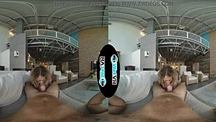 Allie Addison fucks horny landlord hard for rent in VR!