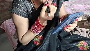 Indian Beautiful Bhabhi Teases With Pissing In Black Saree.
