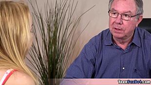 Old teacher gives free pussy for rebecca's grades