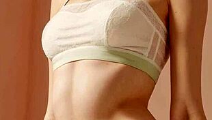 Check out those flowery panties on the cute model.