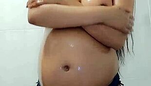 Bluee Masturbates Pregnant Colombian Brunette