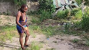 Neighbor fucking outside with moans and creampie