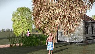 An old man fucks a young 18+ lady in an abandoned house, bending her over for anal