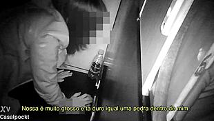 Intriguing gloryhole encounter with crossdressing transei and thick-dicked friend