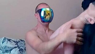 sexy black milf wife in black stockings teases her pussy in homemade amateur couple video.