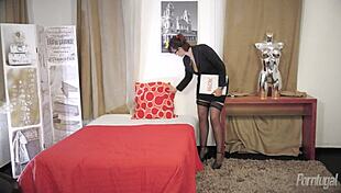 open house open ass with dildo masturbation in stockings and heels