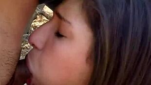 latina cop gets deepthroat and foot worship outdoors