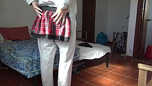 Pervert 18 y.o. stepson caught masturbating on my lingerie