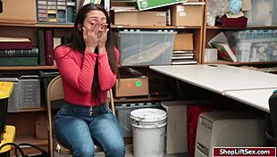 lilly hall gets caught shoplifting and her pussy gets pounded by monster cock