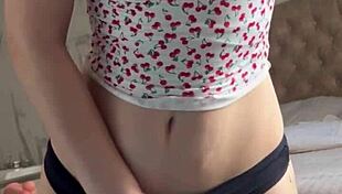 Cute girl explores solo masturbation with dildo