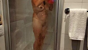 Tanned stepsister caught in hotel bathroom fun