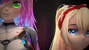 Cosmic Faith, a horny vtuber, uses a dildo in a 3D VRChat MMD scene