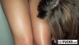 lily and dani daniels play in black lingerie