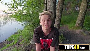 sporty russian cougar picks up nerdy dude while jogging and takes him home 😏