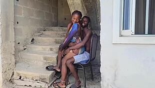 Neighbor fucking outside with moans and creampie