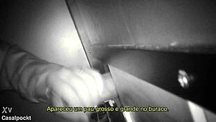 Intriguing gloryhole encounter with crossdressing transei and thick-dicked friend