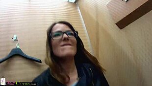 Shy teen girl masturbates in public mall?