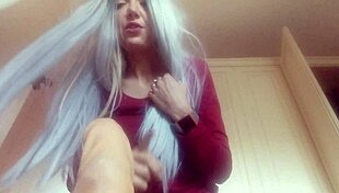 Stepmother's blindfolded surprise with husband in old comic.