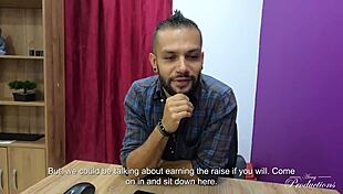 I seduce my boss for a raise with cumshot and blowjob