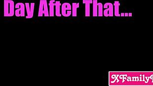 Stepmom Milf and Teen Stepdaughter Share Neighbor's Big Cock in Wild Group Action.