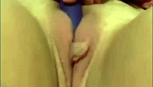 Amber performs solo squirting and female ejaculation for daddy while he's at work.