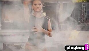 Blonde milf Brittney Shumaker poses in lingerie for photo session