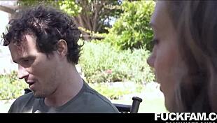 Elena Koshka, little 18+, watches her stepbrother grow big. The tension builds with every glance.