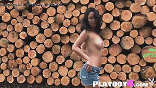 Two hot milf babes undress in softcore striptease showing big tits ass and boobs