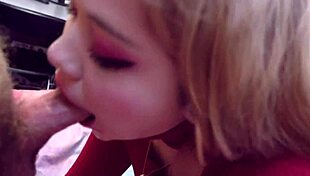 The beautiful girl was fucked in the throat and received a portion of cum on her face