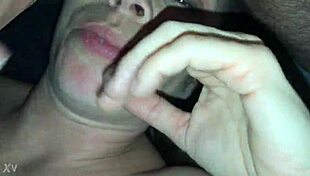 Cum cannon explodes over face and titties in wild blast