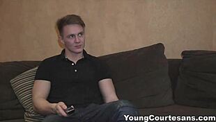 Young courtesans, cum on kristina's shaved pussy in doggystyle!